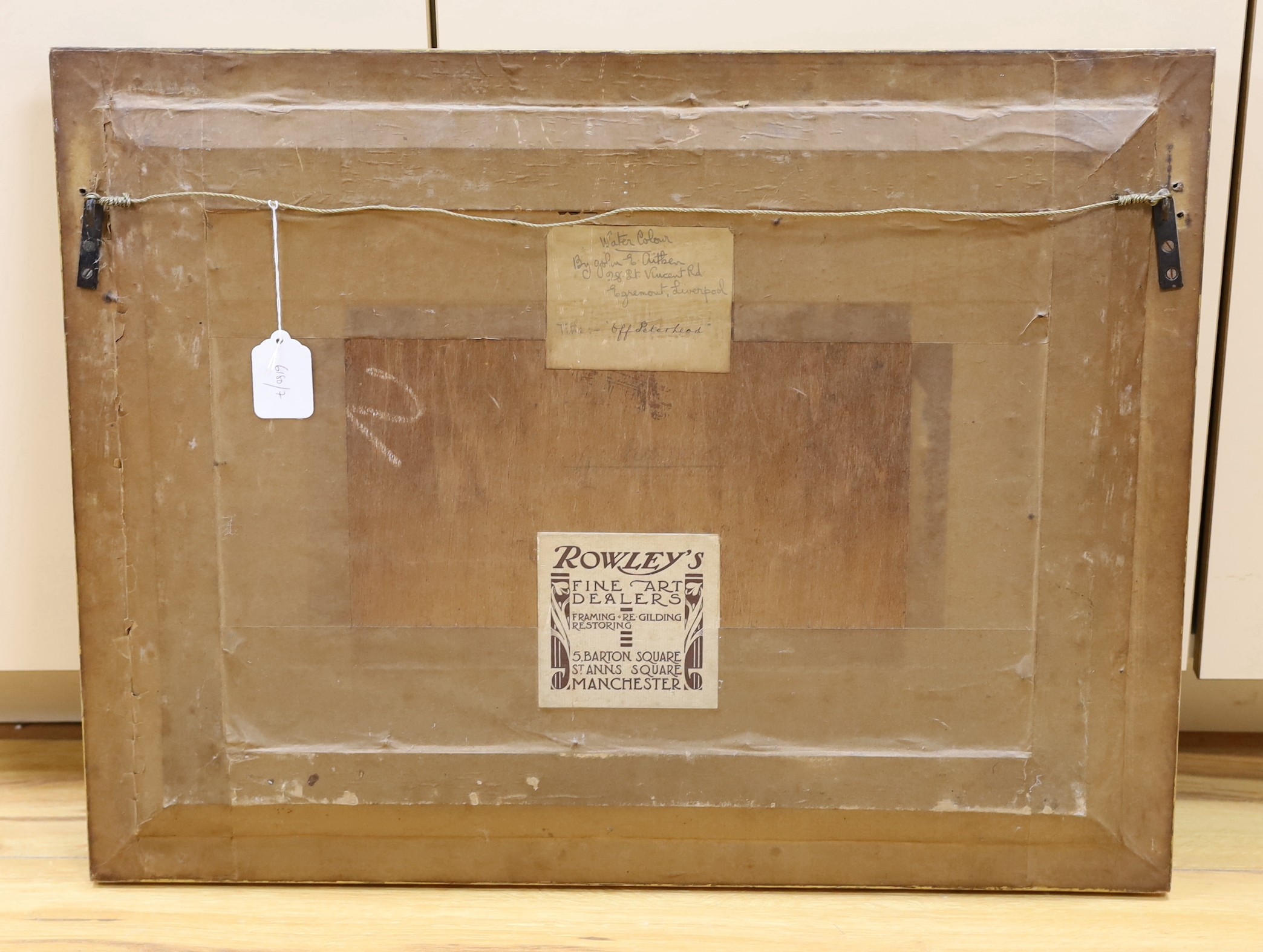John Ernest Aitken, watercolour, 'Off Peterhead', signed, 32 x 49cm